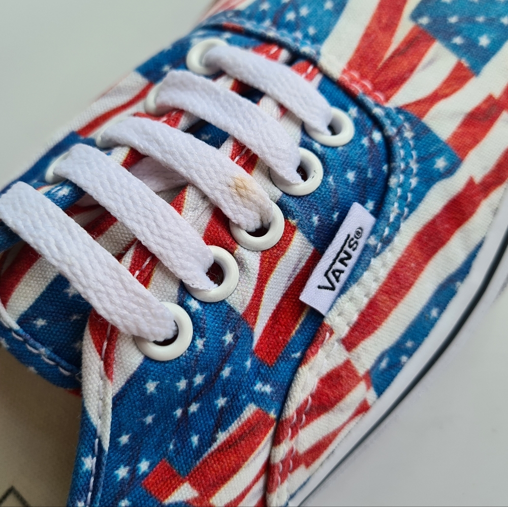 Vans US m9.0 w10.5 American Flag Unisex Red White Blue USA Sneakers - Picture 14 of 16